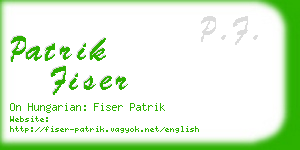 patrik fiser business card